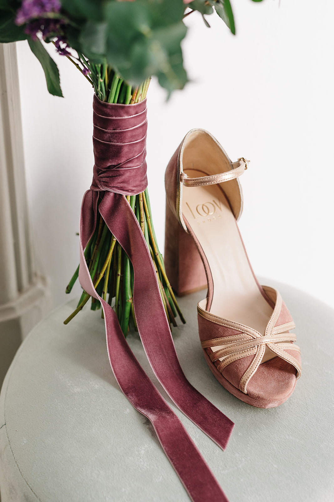 Cinta Ramo | Velvet Rosa Oscuro-Cinta de terciopelo-Loovshoes